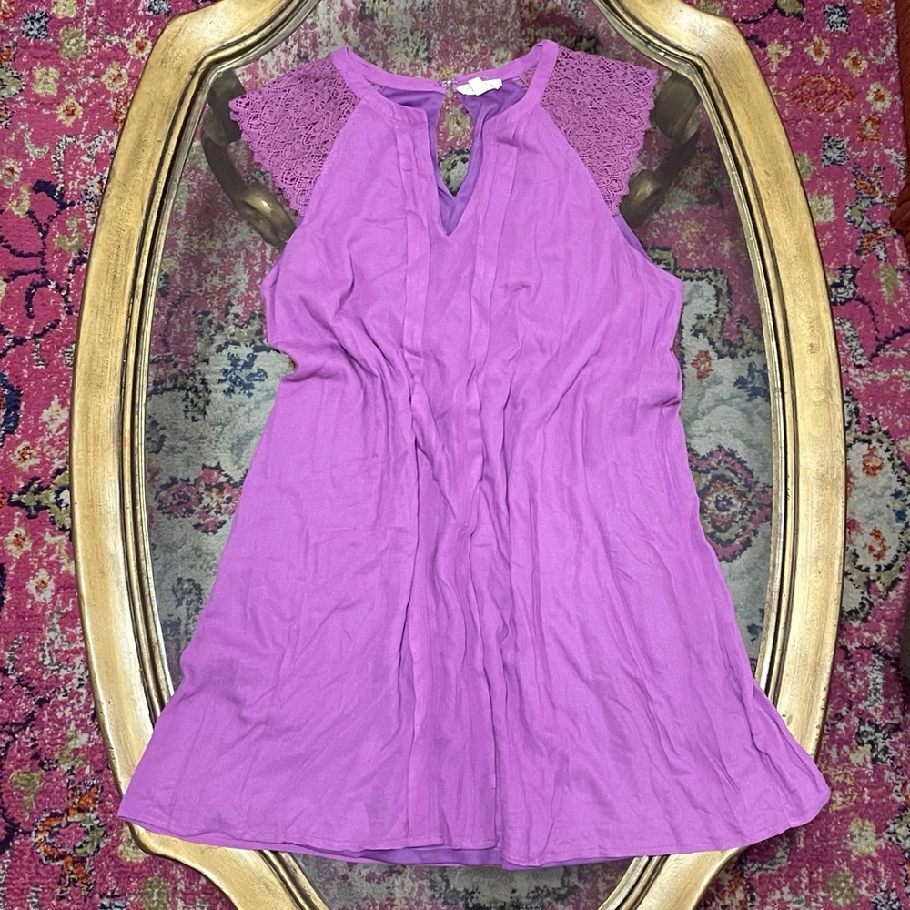 Mini Dress With Lace Sleeve